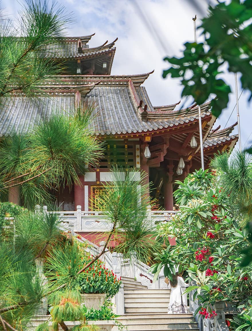 pagodă, călătorie, vechi, cer, destinaţie, turism, templu, arhitectură, culturi, loc faimos, religie