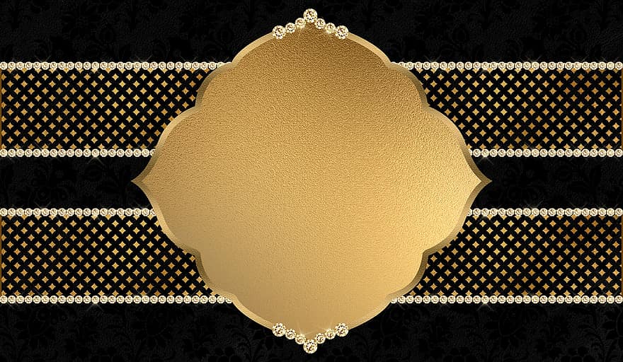 Background Image, Gold, Diamonds, Frame, Pattern, Black, Structure, Texture, Gold Texture, Gradient, Damask