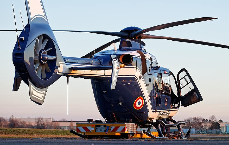 gendarmeri, helikopter, rädda, eurocopter, Ec135, polis, propeller, transport, maskineri, luftfordon, transportsätt