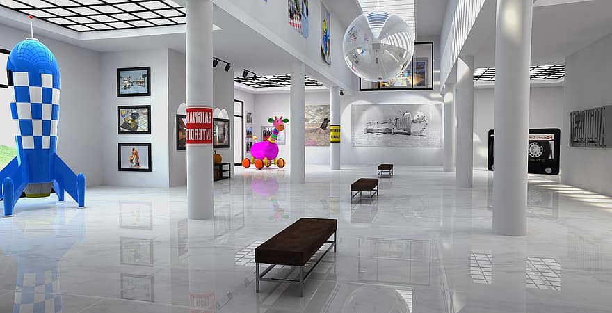 展覧会、万博、3D、ギャラリー、デコ、キャノピー、白、物、文化的、博物館