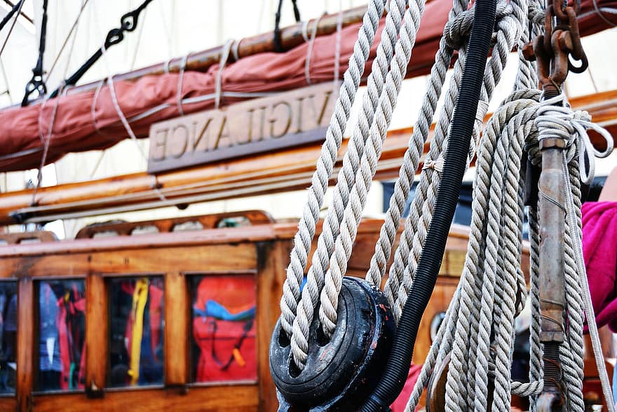 touw, zeilboot, boot, knooppunt, maritiem