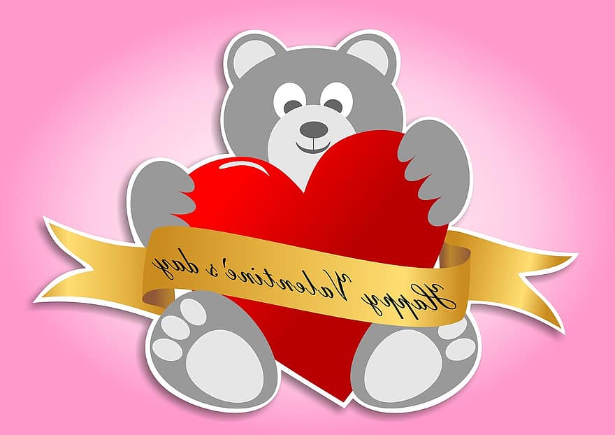 Ημέρα του Αγίου Βαλεντίνου, ημέρα του Αγίου Βαλεντίνου, καρδιά, αγάπη, εορτασμός, Φεβρουάριος, το κόκκινο, ρομαντικός, Ερωτέυομαι, ευτυχία, Bear Heart