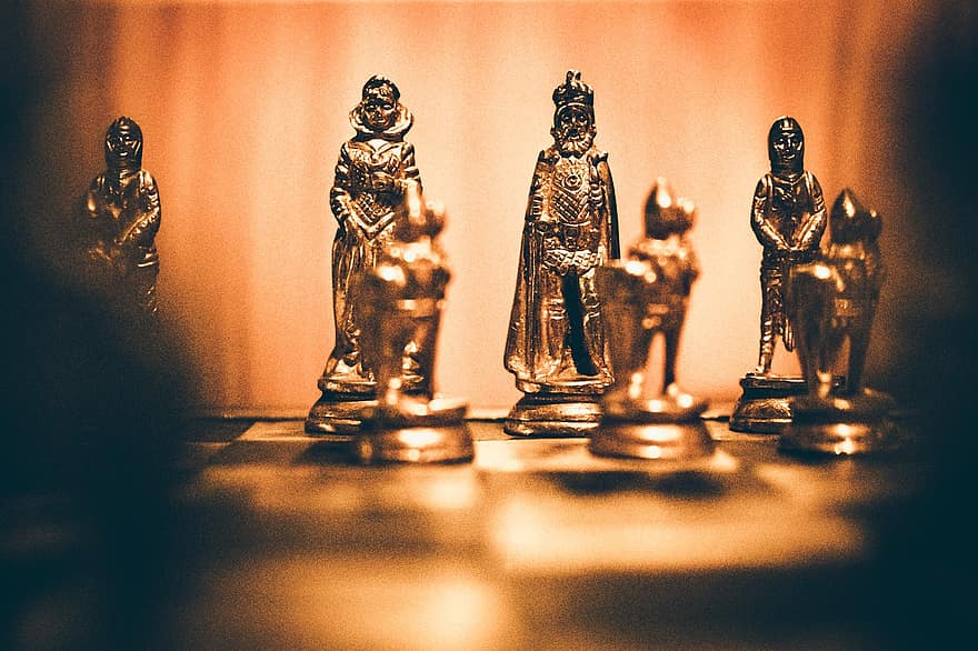 шахи, стратегічний, шахова дошка, гра, король