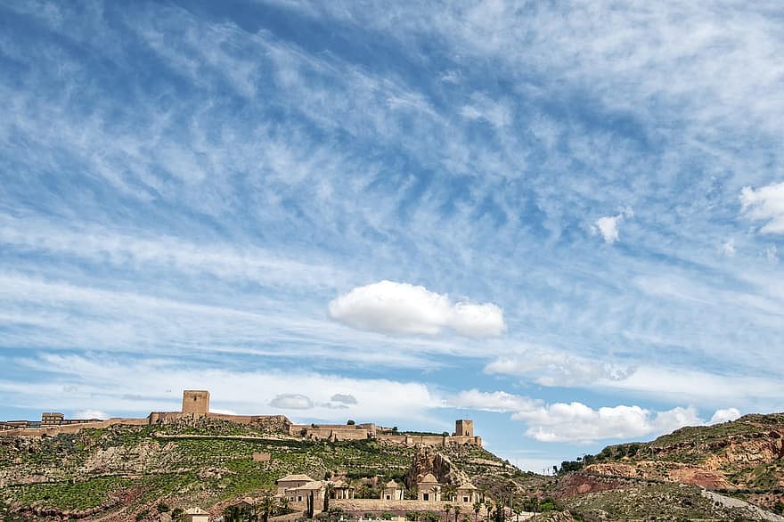 Landscape, Castle, Darling, Clouds, Wind, Weather, blue, architecture, famous place, old, history