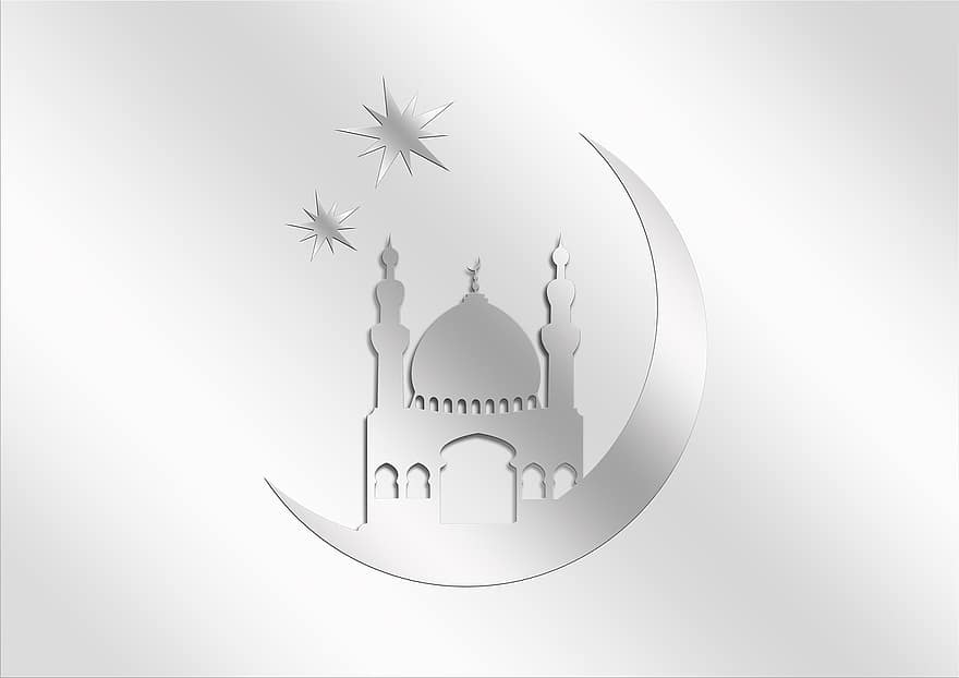 イスラム教、宗教、イスラム教徒、モスク、三日月、ミナレット、祈りの家、祈りの嵐、鎌、星、旗