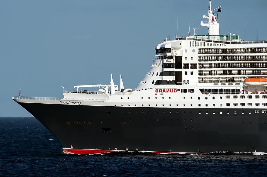 drottning mary 2, oceanångare, Starkt skepp, lyx, marin-, nautiska fartyget, transport, kryssningsfartyg, frakt, resa, fartyg