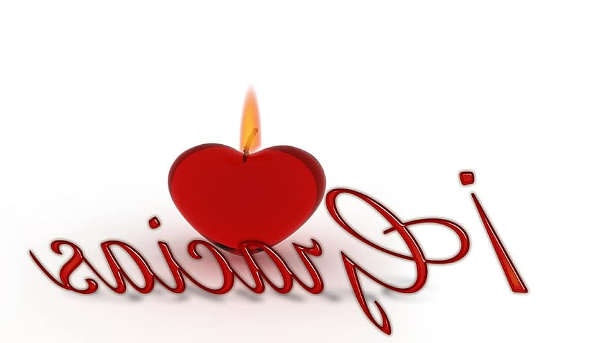 grazie, cuore, candela, stoppino, luce, affetto, fortuna, lealtà, romantico, San Valentino, tenero