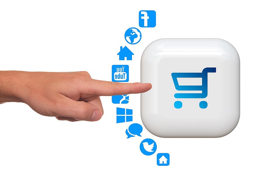 Shopping Cart, Icon, Hand, Finger, Touch, Purchasing, Shopping