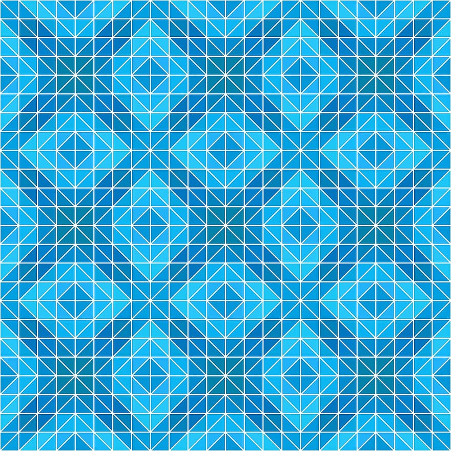 Blue, Light, Cyan, Bathroom, Triangle, Pattern, Kaleidoscope, Symmetry, Background, Symmetrical, Triangular