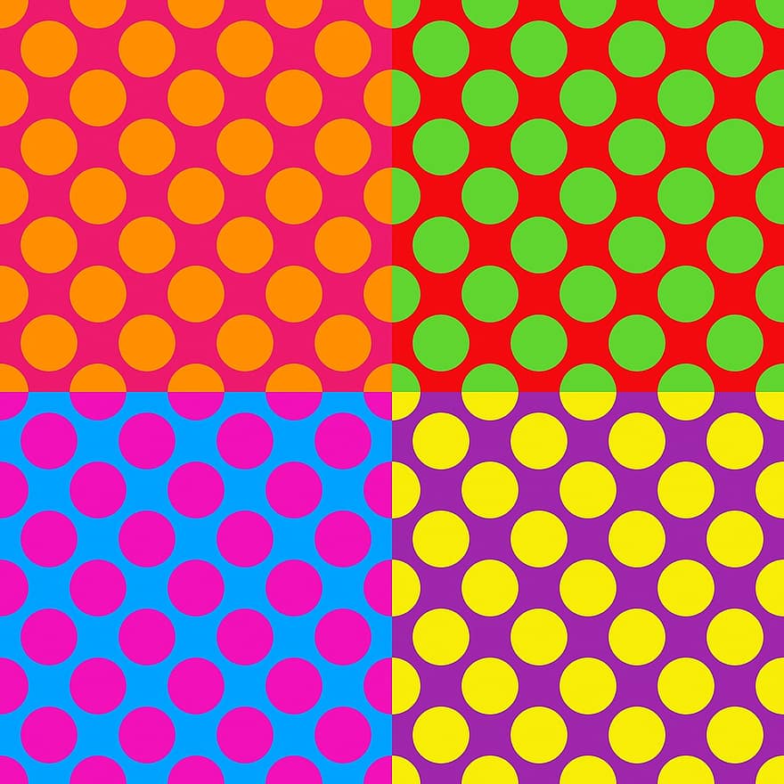 Seamless, Pattern, Design, Tiling, Repeating, Repetitive, Abstract, Background, Polka Dots, Spotted, Retro