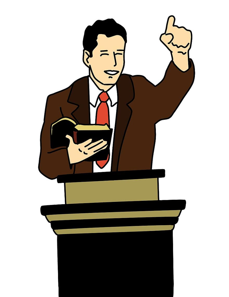 predikant, illustration, Jesus Kristus, pastor