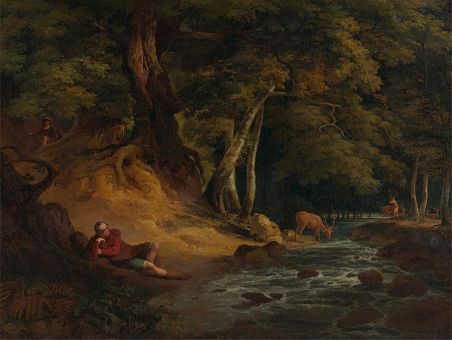 William Hodges, umění, umělecký, malování, olej na plátně, krajina, nebe, mraky, stromy, Příroda, mimo