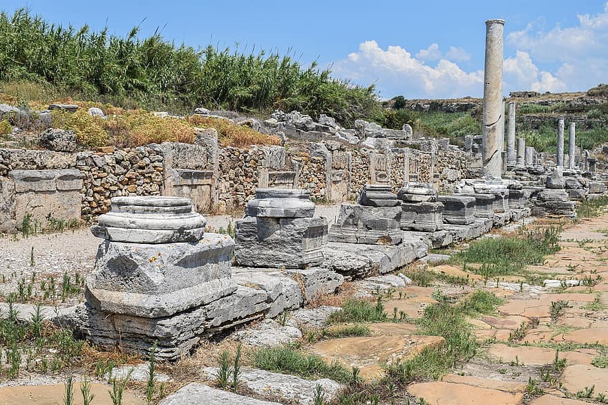 purga, restos, pavo, anatolia, ciudad antigua, Ciudad griega antigua, histórico, cultura