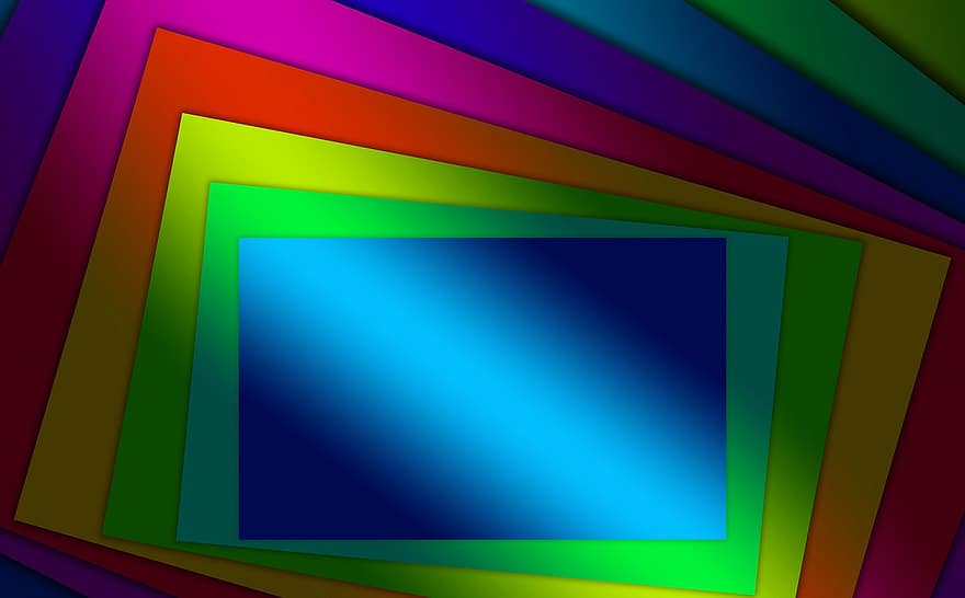 концепция, площадь, прямоугольник, современный, яркий, разноцветный, радуга