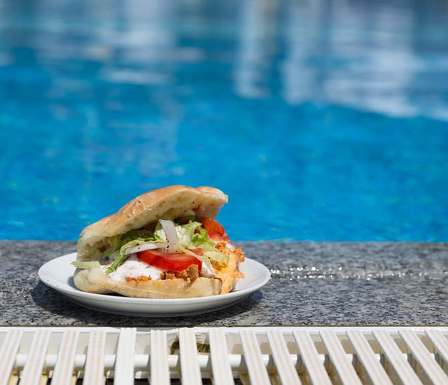 Sandwich, Food, Swimming Pool, Resort, Dish, Leisure Activity, Outdoors, Ciabatta, Cuisine