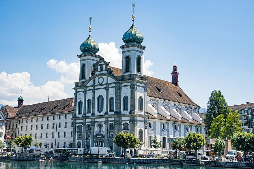 Jesuitenkirche, Kirche, Gebäude, die Architektur, Ufergegend, Struktur, Luzerne, Schweiz, Sehenswürdigkeiten