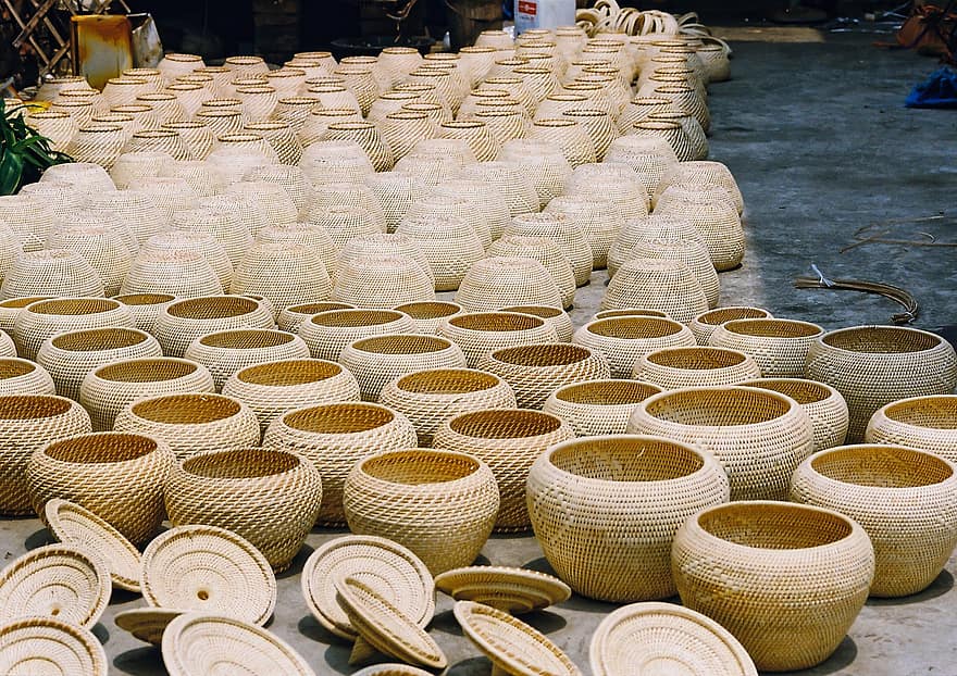 Crafts, Baskets, Bamboo And Rattan, Tools, Culture, Craft Villages, Produce, Production