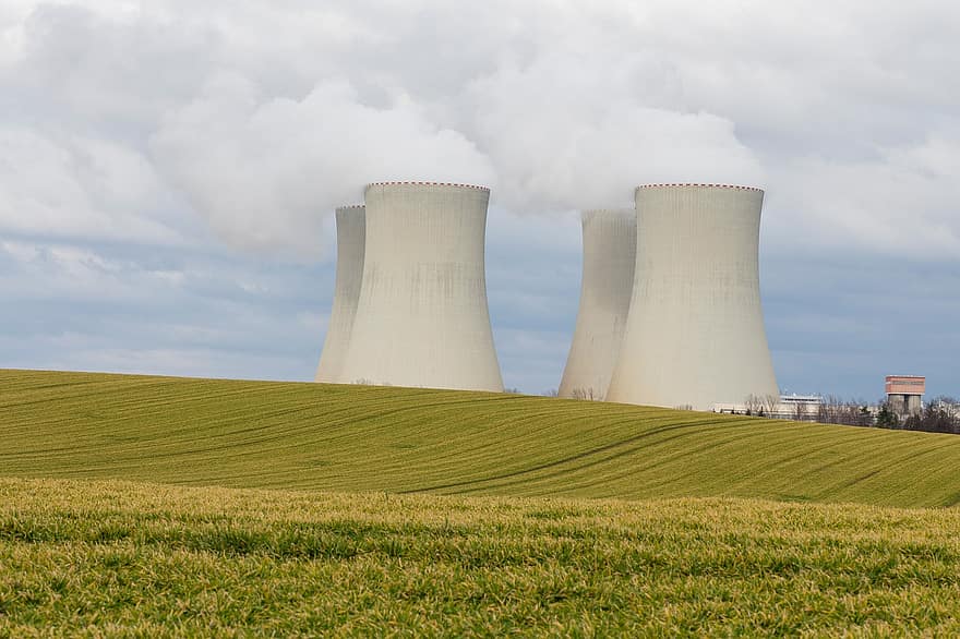 атомная электростанция, атомная энергия, градирни, электростанция, Германия