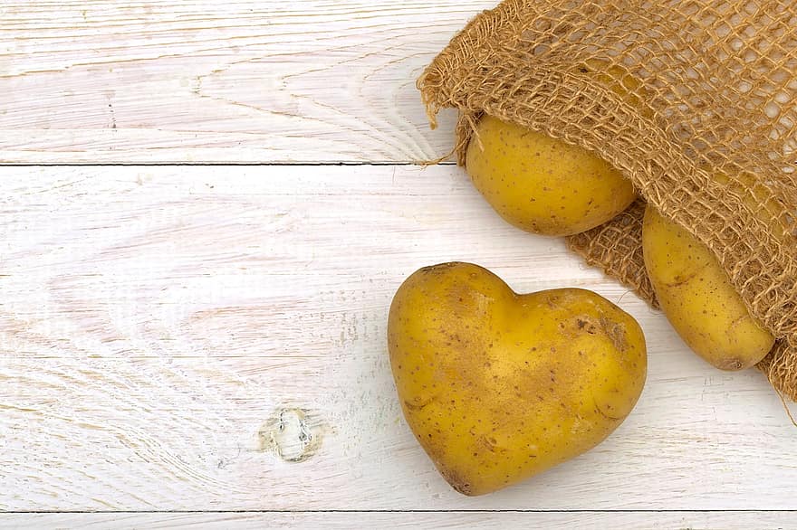 bulvės, širdis, Širdies formos bulvės, daržovės