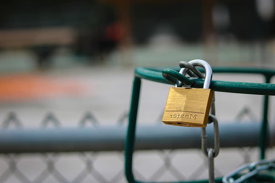 ключалка, ограда на веригата, зелен, тенис корт