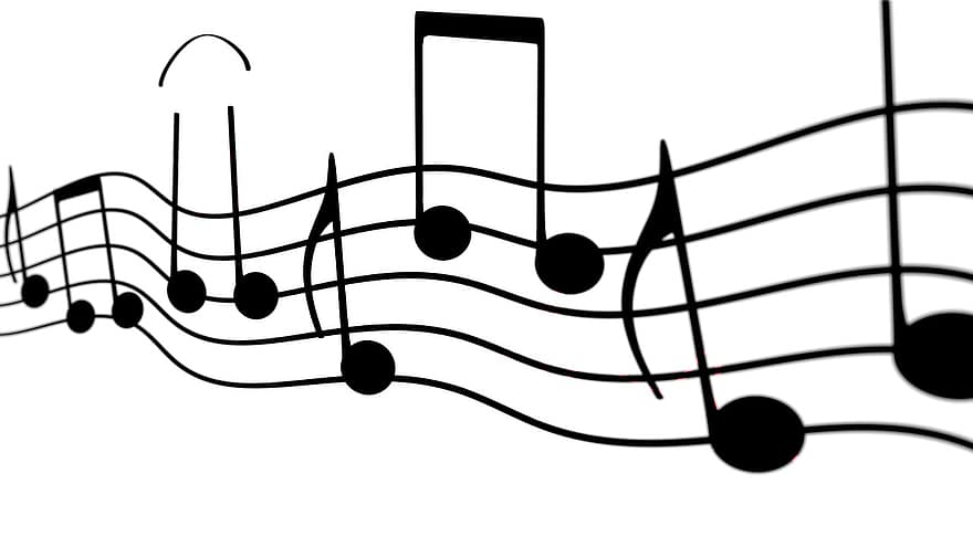 música, melodía, nota musical, notenblatt, fondo, armonía, hacer música, blanco