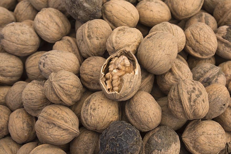 Nuts, Walnut, Walnut Kernels, Pattern, Texture, Wallpaper, Walnut Tree, Persian Walnut, nutshell, food, nut