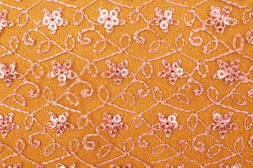 Fabric, Embroidered Fabric, Embroidery, Floral Pattern, Floral Background, Fabric Wallpaper, Fabric Background, Background, Cloth, Texture, Wallpaper