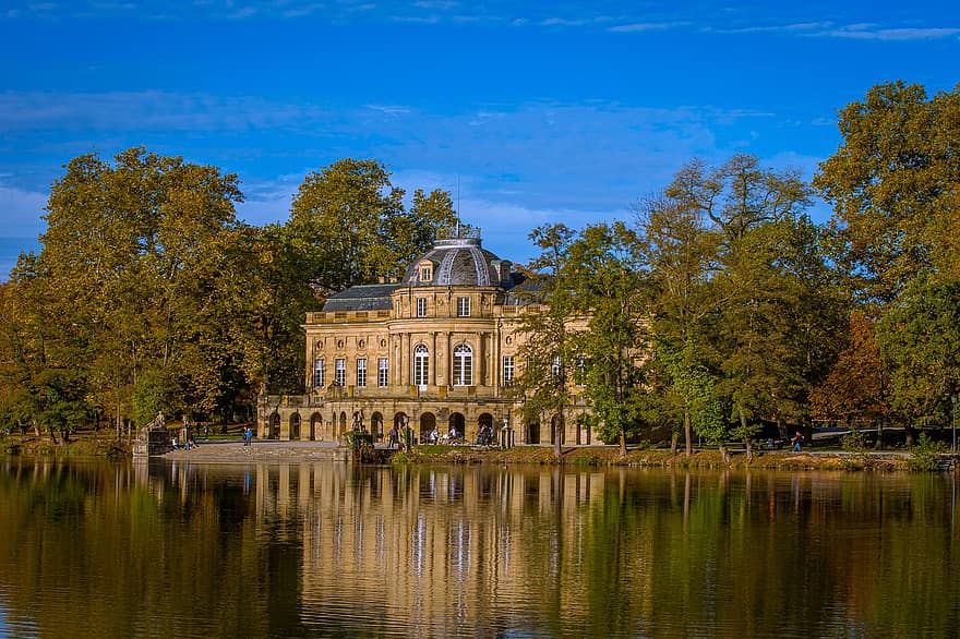 castel, Palatul Monrepos, lac, parc, Ludwigsburg