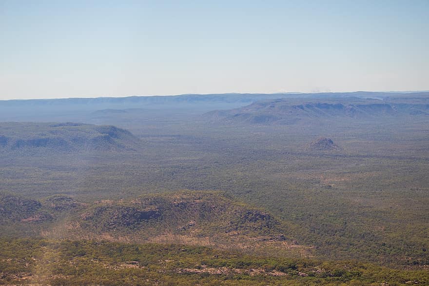 parque nacional kakadu, montañas, bosque, panorama, kakadu, cordillera, paisaje, naturaleza, Australia