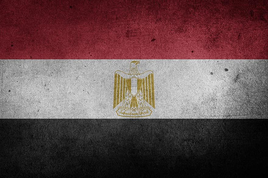 bandera, Egipte, Àfrica, Orient Mitjà, bandera nacional