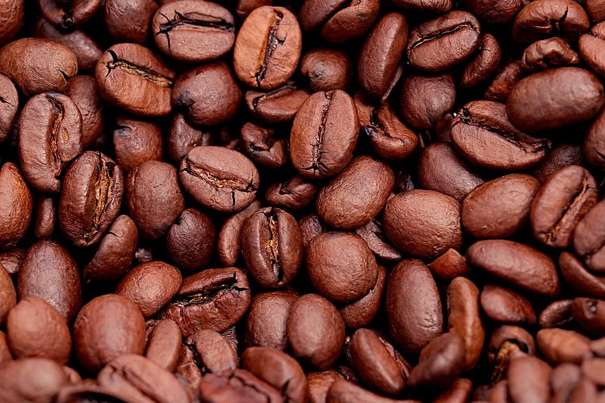 kava, kavos pupelės, derlius, Iš arti, pupelės, fonas, sėklos, makro, kofeinas, šviežumas, gurmanams
