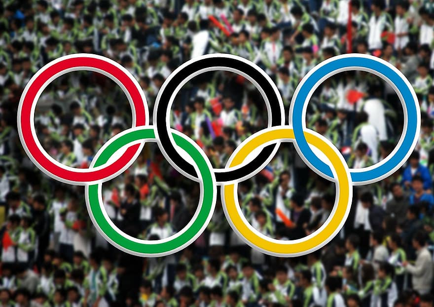 Olympische Spelen, olympiade, sport-, wedstrijd, spellen, blauw, cirkels, evenement, vijf, groen, Olympisch