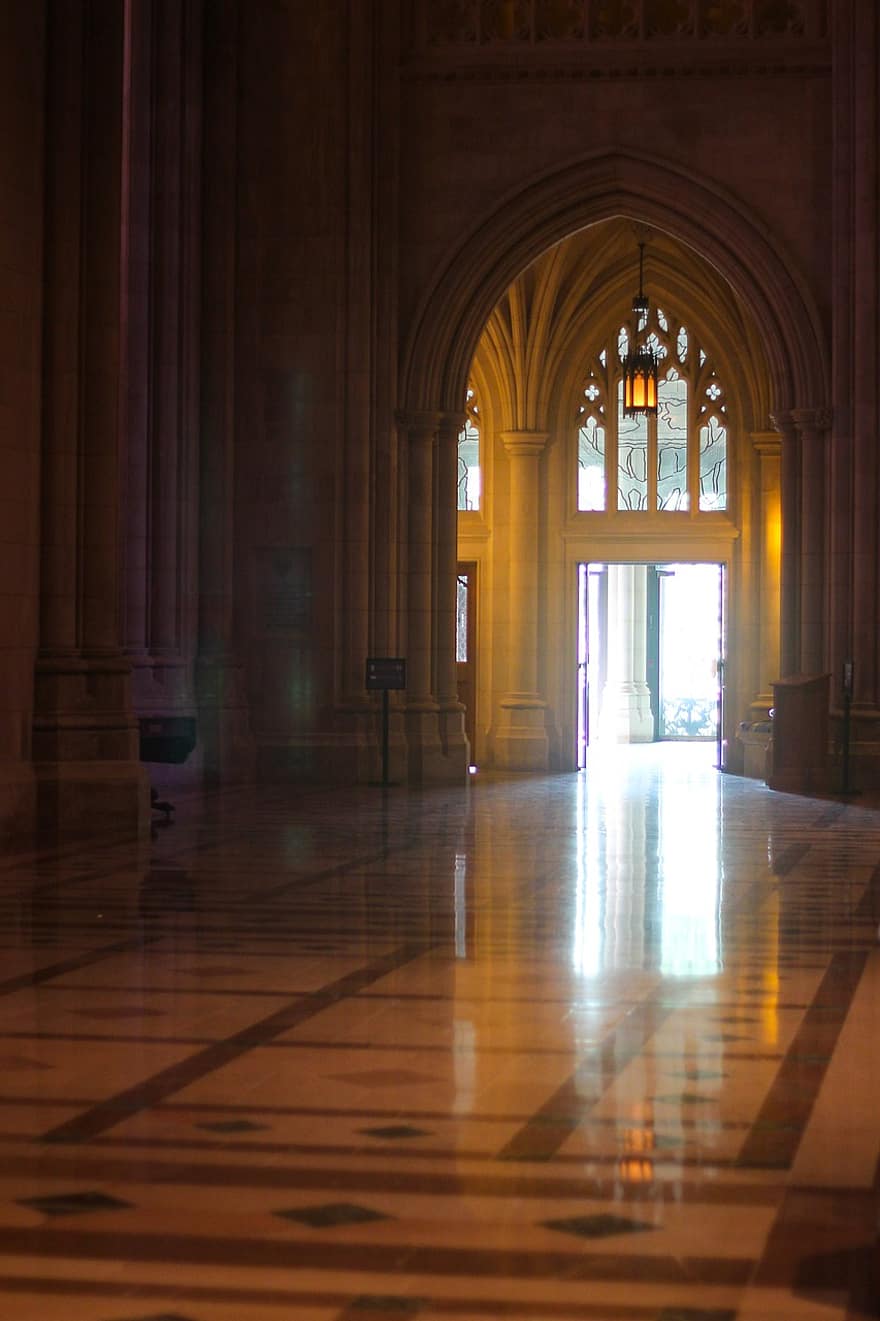 Cathedral, Washington National Cathedral, Arch, Reflection, Floor, Peace, Washington Dc, Building, Architecture, Gothic, Church