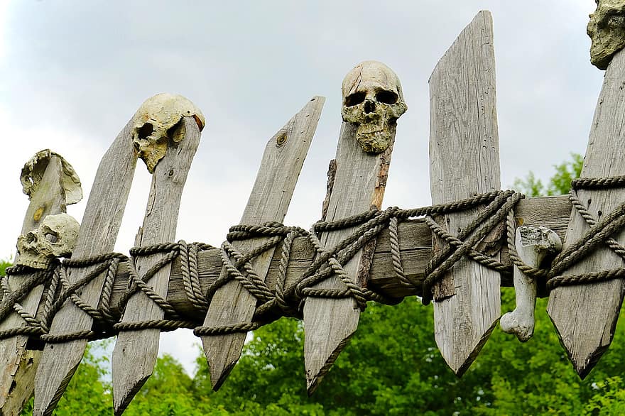 Schädel, Knochen, Holz, Piraten, Skelett, Achtung