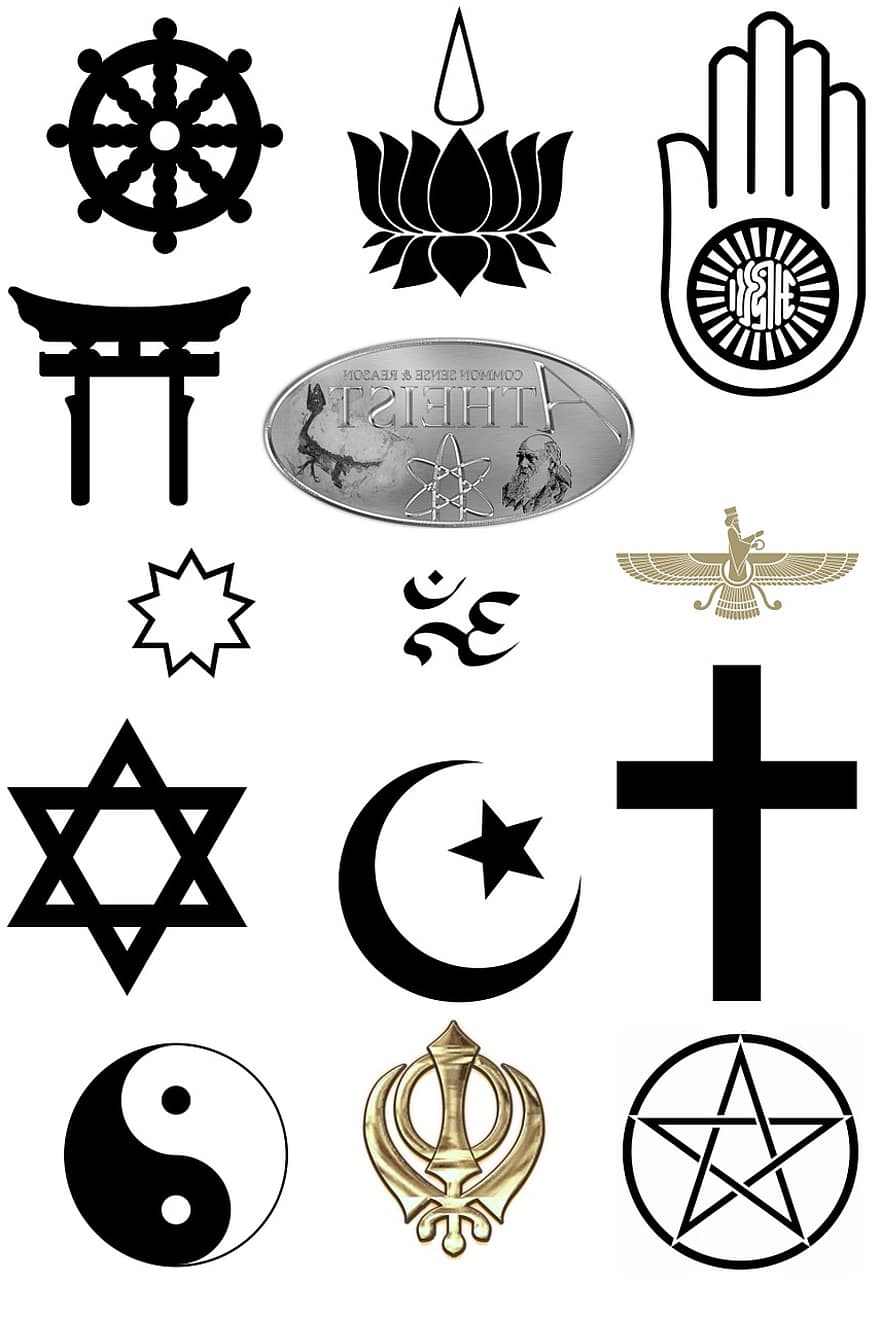 símbolos, religiões, fé, cristandade, religioso, Igreja, espiritualidade, crença, orar, crucifixo, mão