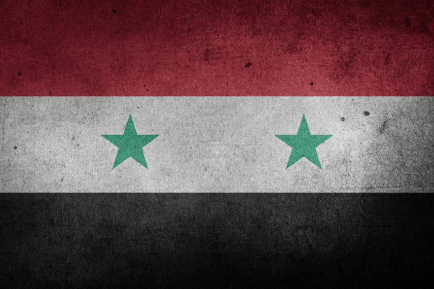 Sýrie, státní vlajka, střední východ, grunge, vlajka, Asie, občanská válka