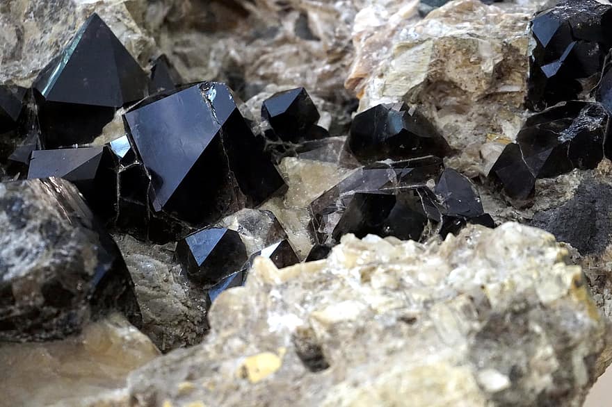 krystal, mineral, sten-, naturlig, Sort krystal, diamant, skinne, ædelsten, tæt på, klippe, dyrebar perle