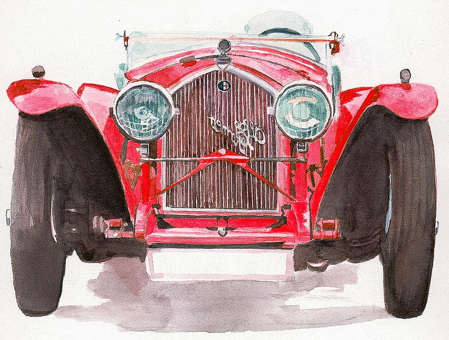 Alfa Romeo, akvarelli, auto