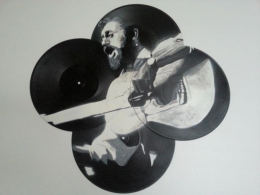 Ronnie Drew, musiker, porträtt, målning, konst, The Dubliners