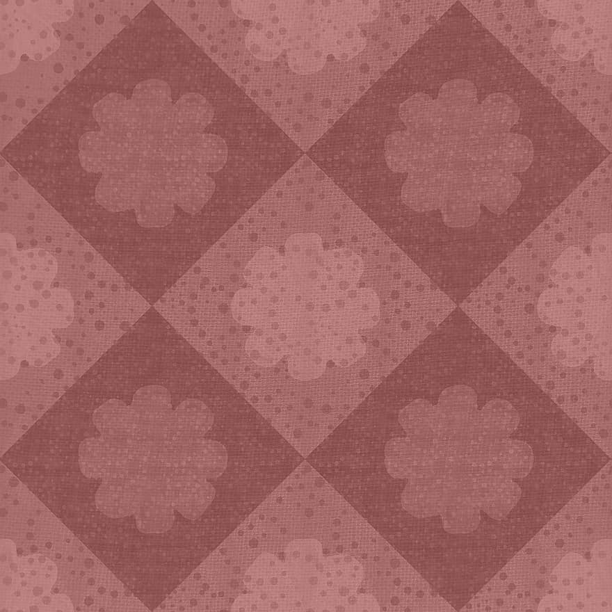 Floral, Checkered, Background, Pattern, Wallpaper, Flower, Dots, Pink, Seamless, Template, Fabric