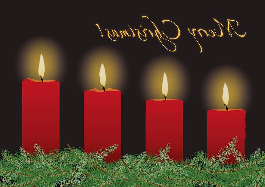 příchod, adventní věnec, svíčky, Vánoce, jedle zelená, Červené, zelená, světlo, oheň, deco