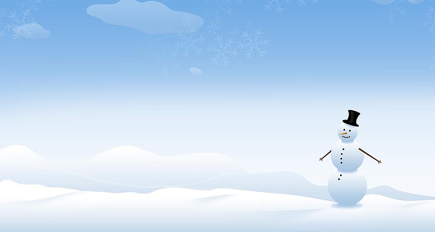 눈사람, 눈, 겨울, 화이트, 축하, 년, 휴일, 12 월, 카드, 명랑한, 눈송이