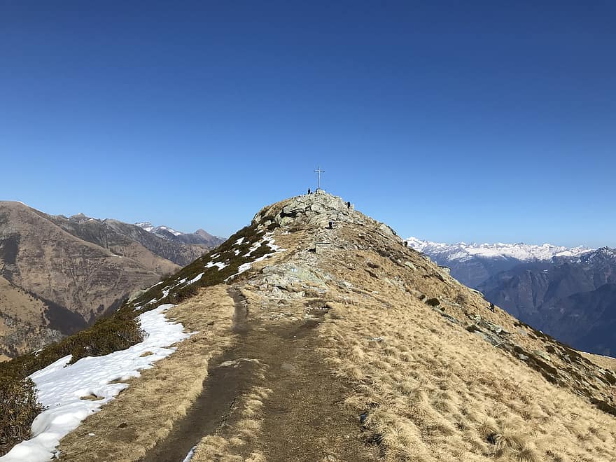 Toppen av Trosa, alpine rute, Alpene, gå, himmel, topper, ekskursjoner, fotturer, fjellene, natur, skyer