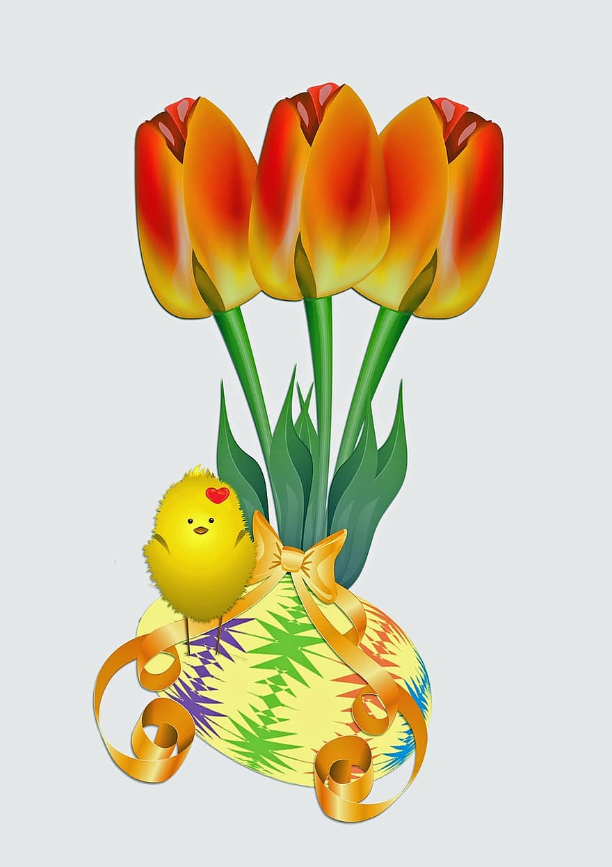 Pasqua, tulipani, fiore, primavera, pianta, natura, fiorire, fioritura, preparativi, uova di Pasqua, uovo