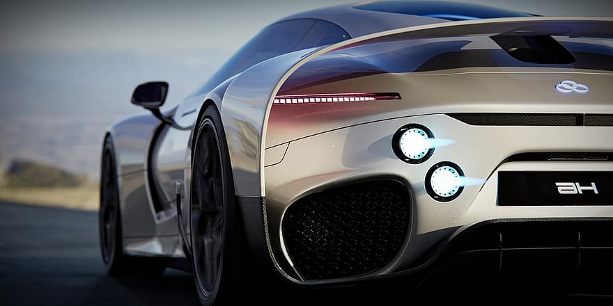coche, carro de lujo, vehículo, auto, automóvil, automotor, brillante, moderno, futurista, diseño