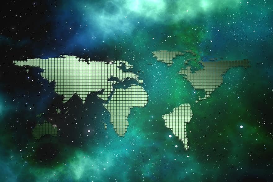 aarde, continenten, universum, ruimte, kosmos, globalalisierung, wereldbol, wereld-, globaal, groen, terra