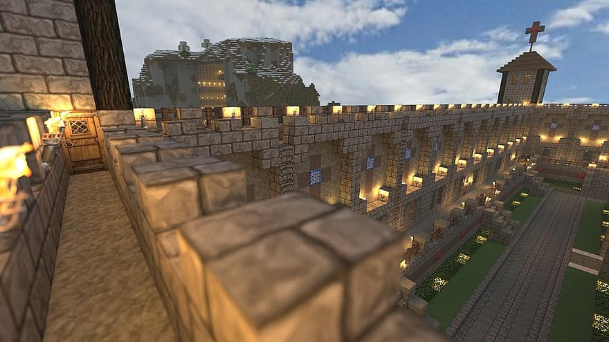 Minecraft, Château, rendre, jeu vidéo, blocs de construction, Vidéo marron, Vidéos Brown, Jeu marron, Jeu Marron, château marron