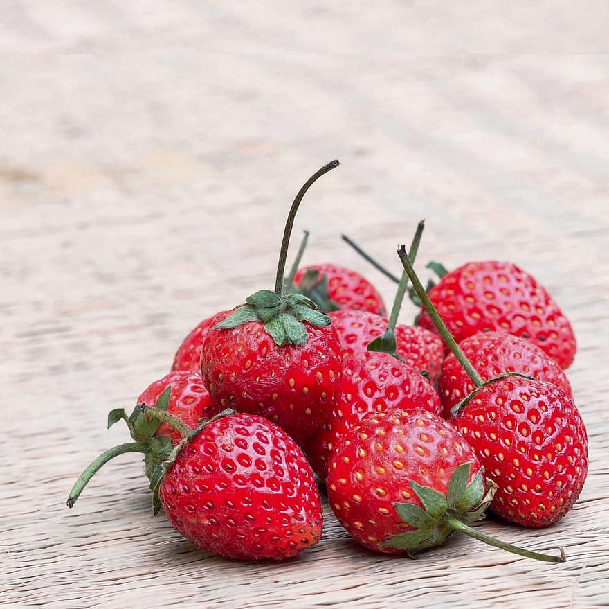 jordgubbar, bär, frukt, mat, färsk, hälsosam, mogen, organisk, ljuv, friskhet, jordgubbe