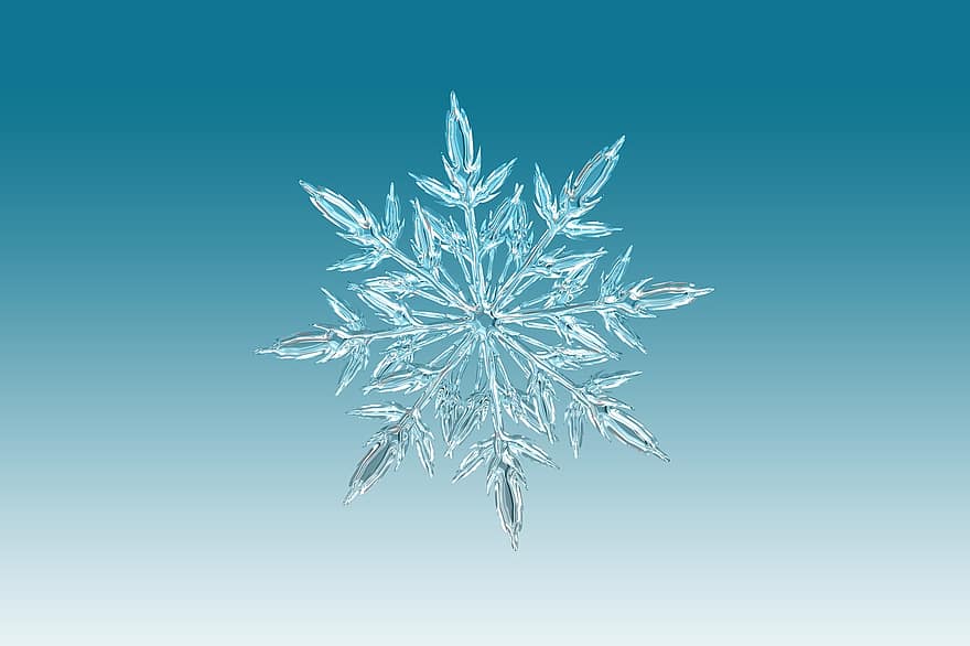 снежинка, ледяной кристалл, зима, снег, украшение, рождество, новогодний фон