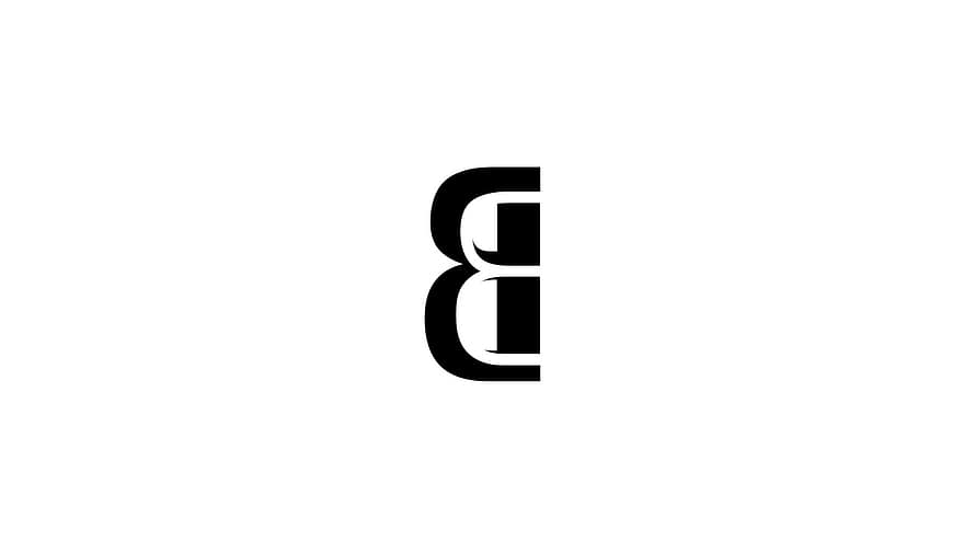 лист, b, логотип, знак, символ, дизайн, значок, сучасний, шрифт, форму, бізнес